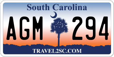 SC license plate AGM294