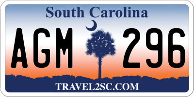 SC license plate AGM296
