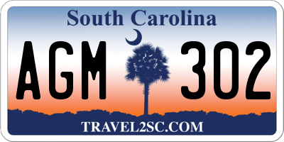SC license plate AGM302