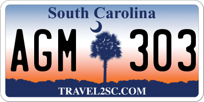 SC license plate AGM303