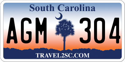 SC license plate AGM304