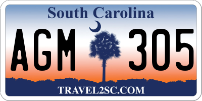 SC license plate AGM305