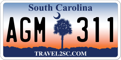 SC license plate AGM311