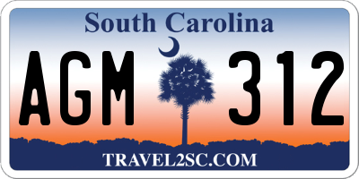 SC license plate AGM312