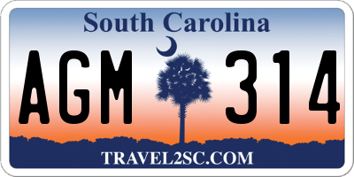 SC license plate AGM314