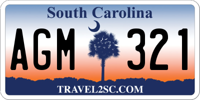 SC license plate AGM321