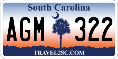 SC license plate AGM322