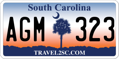 SC license plate AGM323