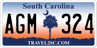 SC license plate AGM324