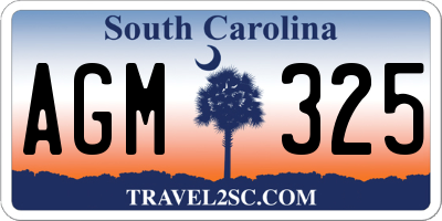 SC license plate AGM325