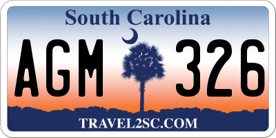 SC license plate AGM326