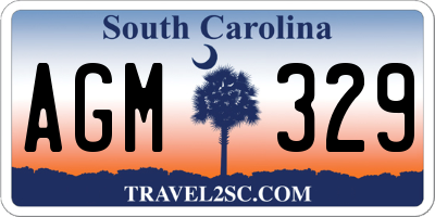SC license plate AGM329