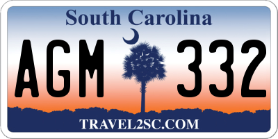 SC license plate AGM332