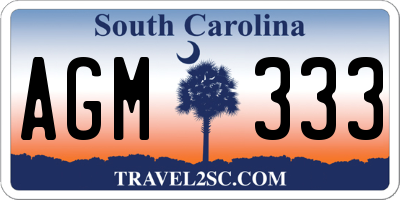 SC license plate AGM333