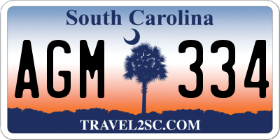SC license plate AGM334