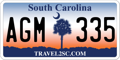 SC license plate AGM335