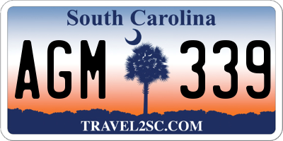 SC license plate AGM339