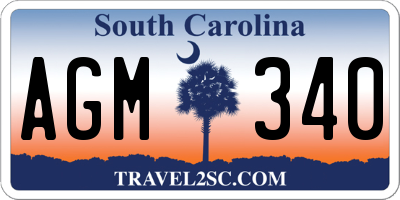 SC license plate AGM340