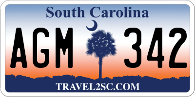 SC license plate AGM342