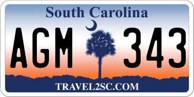 SC license plate AGM343