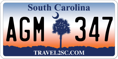 SC license plate AGM347