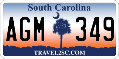 SC license plate AGM349