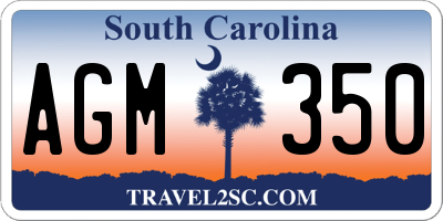 SC license plate AGM350