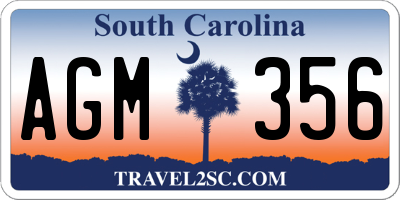 SC license plate AGM356
