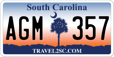 SC license plate AGM357