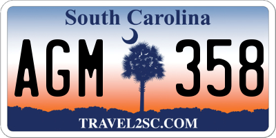 SC license plate AGM358