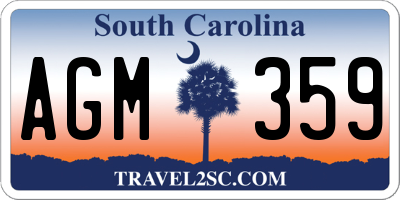 SC license plate AGM359