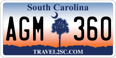 SC license plate AGM360