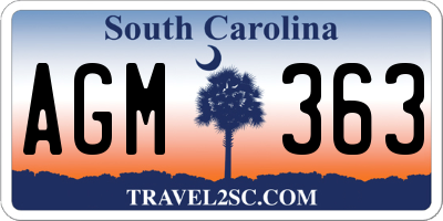SC license plate AGM363