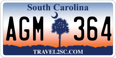 SC license plate AGM364