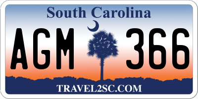 SC license plate AGM366