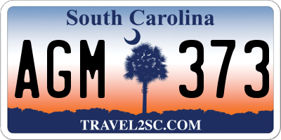 SC license plate AGM373