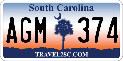 SC license plate AGM374