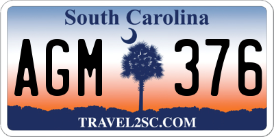 SC license plate AGM376