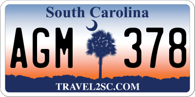 SC license plate AGM378