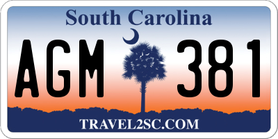 SC license plate AGM381