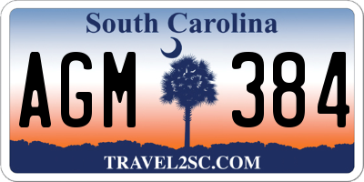 SC license plate AGM384