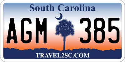 SC license plate AGM385