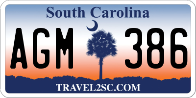 SC license plate AGM386