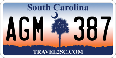 SC license plate AGM387