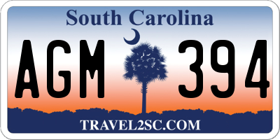 SC license plate AGM394