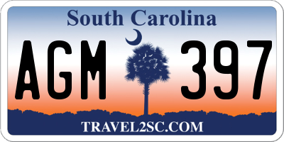 SC license plate AGM397