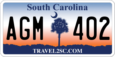 SC license plate AGM402