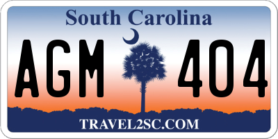 SC license plate AGM404