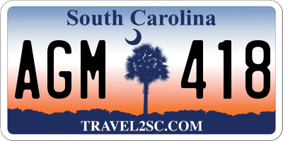 SC license plate AGM418