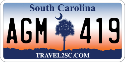 SC license plate AGM419